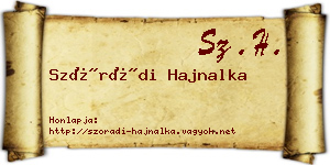 Szórádi Hajnalka névjegykártya