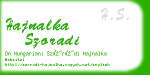 hajnalka szoradi business card